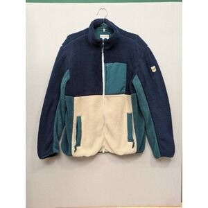 Marine Layer Archive Sherpa Fleece Jacket Colorblock Full Zip Men's L